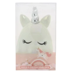 Brosse à cheveux licorne - Blanche><noscript><img width=